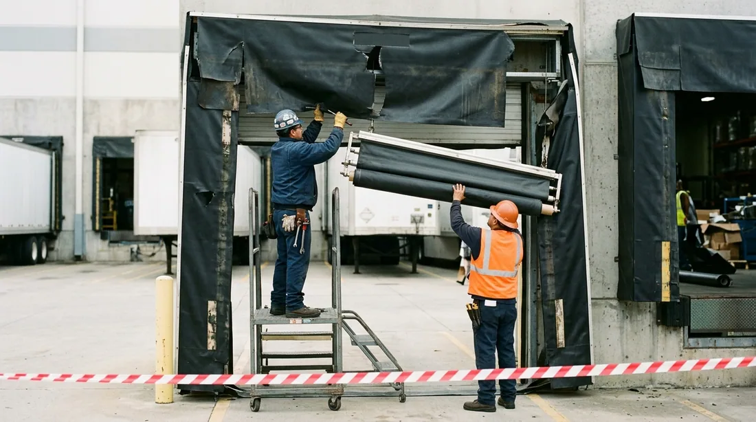 Dock curtain and dock shelter replacement – loading dock repair in Dayton, OH